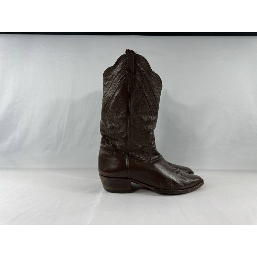 Vintage Rios of Mercedes Men's 9 D Brown Leather Western Cowboy Boots
